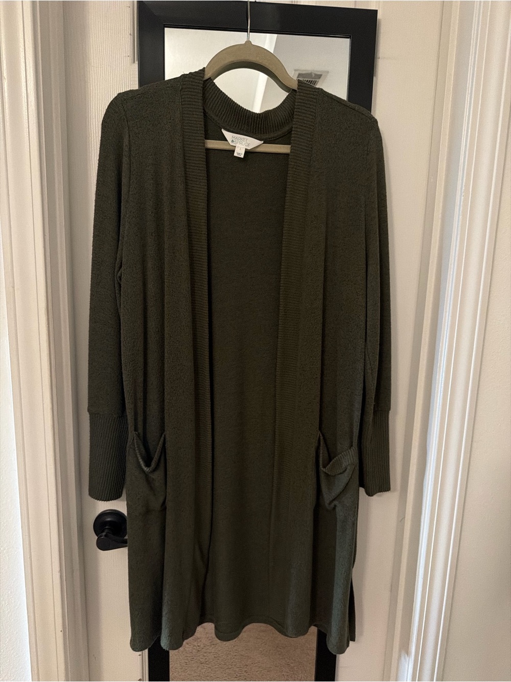 Market & Spruce Hadley Olive Green Duster Cardigan Small